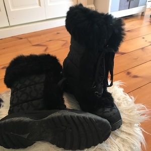Coach rabbit fur winter boots with original box